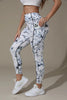 Printed High-Waist Pocket Fitness Pants Women