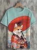 Samurai Cat Graphic T-Shirt – Japanese Style 3D Print Men's Tee by FitiqueFit