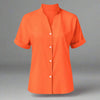 🧡 Summer Women's Satin V-Neck Short Sleeve Shirt – Elegant Casual Wear by FitiqueFit