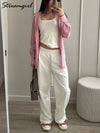 White Sweatpants For Women High Waist Jogger Wide Leg
