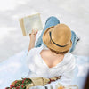 Classic Style Straw Hat Women Foldable Traveling Summer Women's Big Sun Hat Vintage Design Wide Side Straw Hat Female Summer Beach Hat Holiday Party Cap 56-58CM by Stevvex