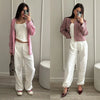 White Sweatpants For Women High Waist Jogger Wide Leg