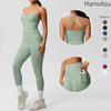 Women 2pcs Patchwork Sport Yoga Suit Training Tummy Tuck and Hip Lift