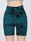 Women's Tie Dye Ruched High Waist Sports Shorts