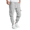 Mens Sweatpants Straight Fit Drawstring Multi-pocket Pants