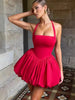 Women’s Pink Corset Puffball-Hem Mini Dress by FitiqueFit