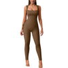 Sleeveless Square Collar High Waist Hip Lift Slim Sexy Sports Jumpsuit Women's One-piece Set