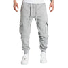 Mens Sweatpants Straight Fit Drawstring Multi-pocket Pants