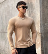 Gym Fitness T-shirt Men Casual Long Sleeve Skinny Shirt Bodybuilding Running Sports Quick Dry