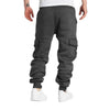 Mens Sweatpants Straight Fit Drawstring Multi-pocket Pants