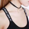 Women Letter Strap Sports Bra