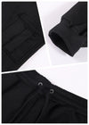 Mens Sweatpants Straight Fit Drawstring Multi-pocket Pants