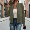 Women’s Solid-Color Zipper Stand-Collar Jacket by FitiqueFit
