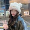 Letter Bear Ears Knitted Woolen Hat – Cute Cat-Ears Beanie for Women by FitiqueFit