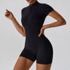 ZenFit Short Sleeve Zip Yoga Bodysuit