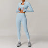 Workout Outfit ActiveWear 3 Pieces Workout Clothes Sports Bra High Waist Gym Leggings Long-Sleeved