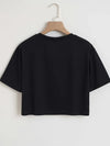 Los Angeles Number 91 Graphic Round Neck Sports Crop T-shirt