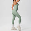 Women 2pcs Patchwork Sport Yoga Suit Training Tummy Tuck and Hip Lift