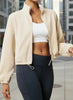 Winter Fleece Cropped Jacket with Stand Collar by FitiqueFit