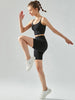 Women's sports bra with chest cushion, vest and suspender