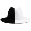 Black White Modern Unisex Fedora Hat Women Unisex Wide Brim Party Cowboy Cap Men Gentleman Wedding Hat Two Colors Fedora Hat Solid Color Wide Brim Winter Autumn Hat by Stevvex