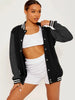 Women’s Oversize Solid Color Baseball Jacket by FitiqueFit