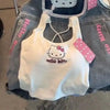 Y2K Hello Kitty Crop Top – Emo Girls Vintage Punk Tank by FitiqueFit
