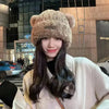 Letter Bear Ears Knitted Woolen Hat – Cute Cat-Ears Beanie for Women by FitiqueFit