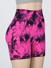 Women's Tie Dye Ruched High Waist Sports Shorts