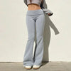 Low-Waisted Solid Flare Boot-Cut Pants Women by FitiqueFit