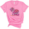 Feelin' Beachy front print-Heather Bubblegum-Southern Couture Premium Short Sleeve Tee by DoodleBug's