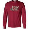 Joy Nativity Front Print on Cardinal Southern Couture Soft Long Sleeve Tee by DoodleBug's