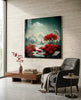 Red Forest Glass Wall Art || Designer Collection by Insigneart USA