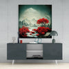 Red Forest Glass Wall Art || Designer Collection by Insigneart USA