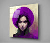 Purple Hat Glass Wall Art || Designer Collection by Insigneart USA