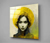 Yellow Hat Glass Wall Art || Designer Collection by Insigneart USA