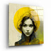 Yellow Hat Glass Wall Art || Designer Collection by Insigneart USA