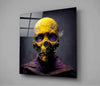 Yellow Mask Glass Wall Art || Designer Collection by Insigneart USA