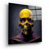 Yellow Mask Glass Wall Art || Designer Collection by Insigneart USA