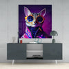 Curious Cat Glass Wall Art || Designers Collection by Insigneart USA