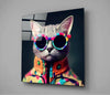 The Coolest Cat Glass Wall Art || Designer Collection by Insigneart USA