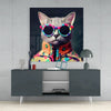 The Coolest Cat Glass Wall Art || Designer Collection by Insigneart USA