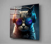 Punky Cat Glass Wall Art || Designer Collection by Insigneart USA
