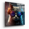 Punky Cat Glass Wall Art || Designer Collection by Insigneart USA