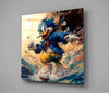 Surfing Duck Glass Wall Art || Designer Collection by Insigneart USA