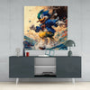 Surfing Duck Glass Wall Art || Designer Collection by Insigneart USA