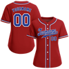 Custom Red Classic Style Blue Authentic Baseball Jersey