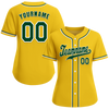 Custom Yellow Classic Style Green Authentic Baseball Jersey