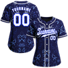 Custom Blue Graffiti Pattern White Authentic Baseball Jersey