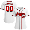 Custom White Classic Style Red Authentic Baseball Jersey